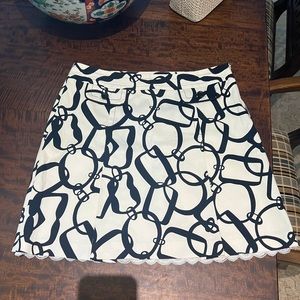 Trina Turk Navy and White Skirt